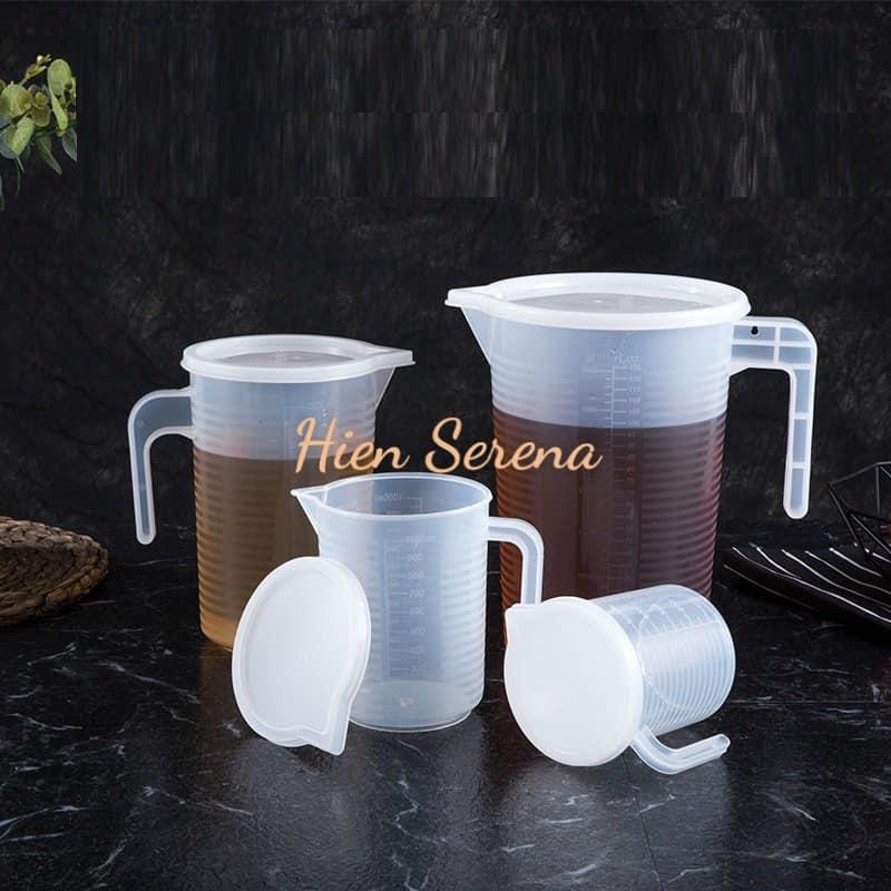Có nắp Ca Ly đong đinh lượng 250ml - 500ml - 1L - 2L - 3.5L - 5L  làm bánh, pha chế (chất liệu nhựa dày, bền, đẹp)