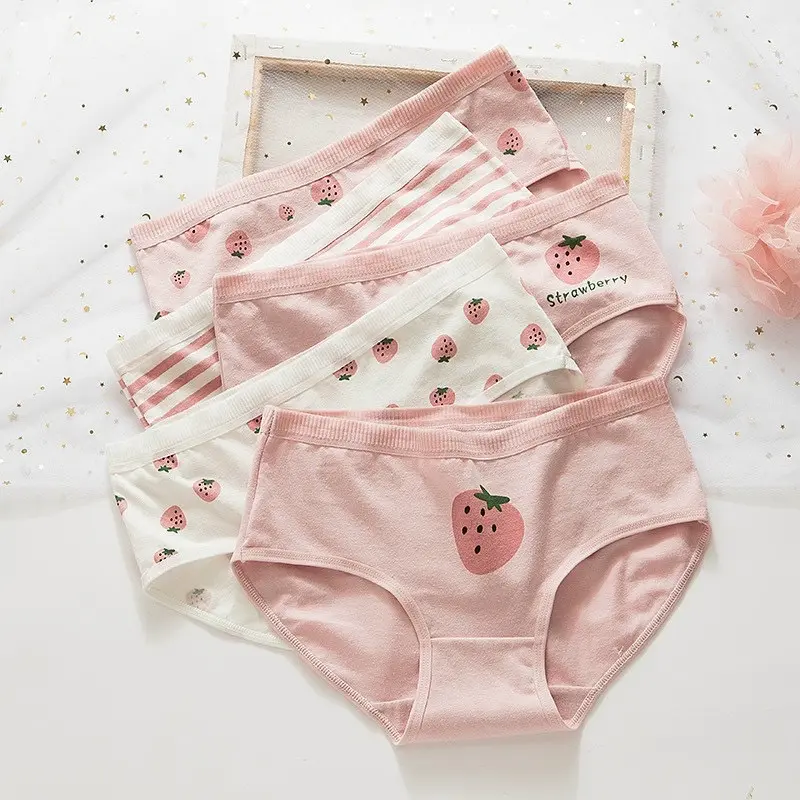 Quần Chíp Cho Bé Gái ( Người Lớn ). Combo 5 Quần Lót Cotton Cho Bé Gái 35-55kg In Hình Siêu Kute 8
