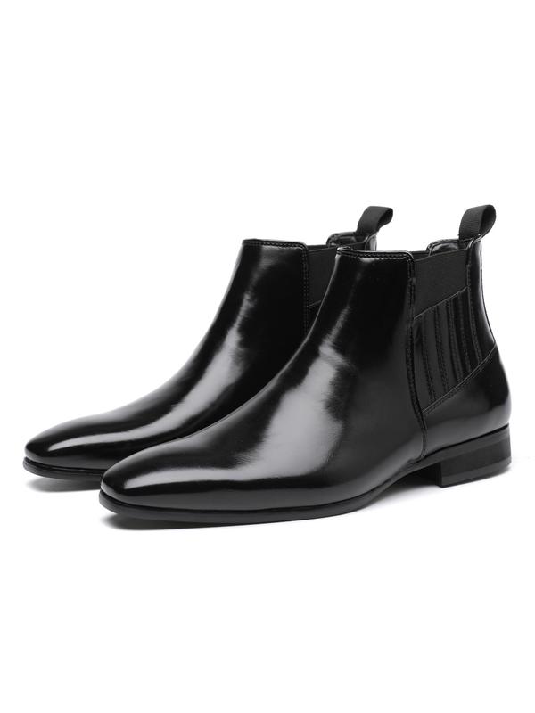 Men's Business Style Solid Color Chelsea Boots, Fashionable PU Leather Ankle Boots for Daily Wear, Casual Trendy Shoes for Party, Daily Clothing Decor 6