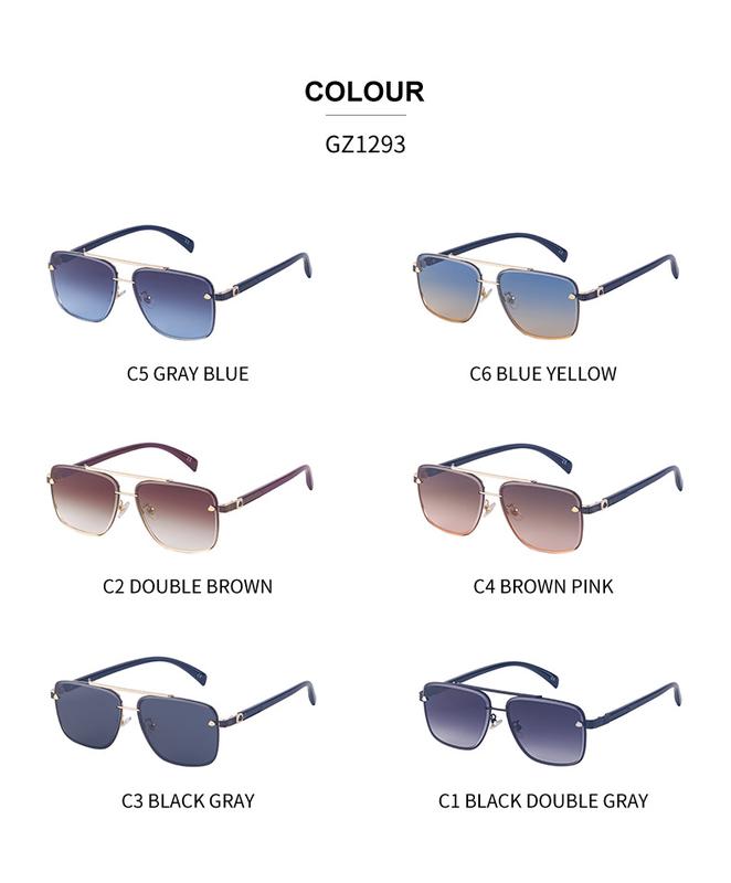 Product Introduction of Men's Glasses 2023 New Retro Metal Double Beam Sunglasses Square Frame Trimming Driving Sunglasses 12