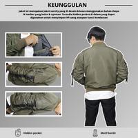 Gambar Jaket Bomber VARSITY Panjang Pria bordir ROCKSTENDED Nyaman Keren Casual - Green army, S dari Rockstended store Kab. Bandung Barat 3 Tokopedia