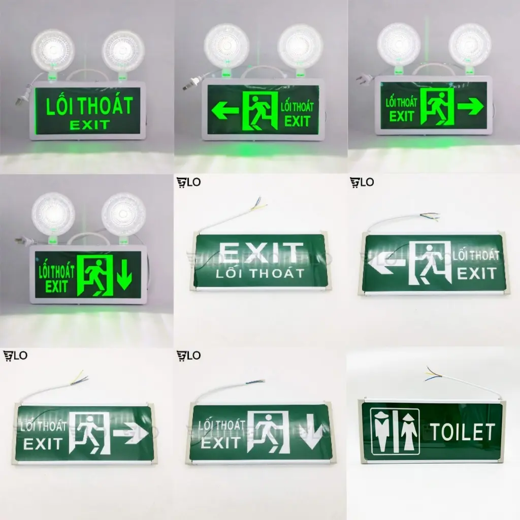 Đèn Sự Cố Khẩn Cấp Chiếu Sáng Kết Hợp Biển Chỉ Dẫn Thoát Hiểm, Thoát Nạn Exit, Thiết Bị Phòng Cháy Chữa Cháy