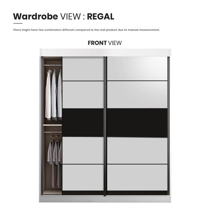 Free Delivery & Installation !! KENZZO 180*120*55 CM 2 doors sliding wardrobe/large wardrobe/cabinet/sliding wardrobe 5