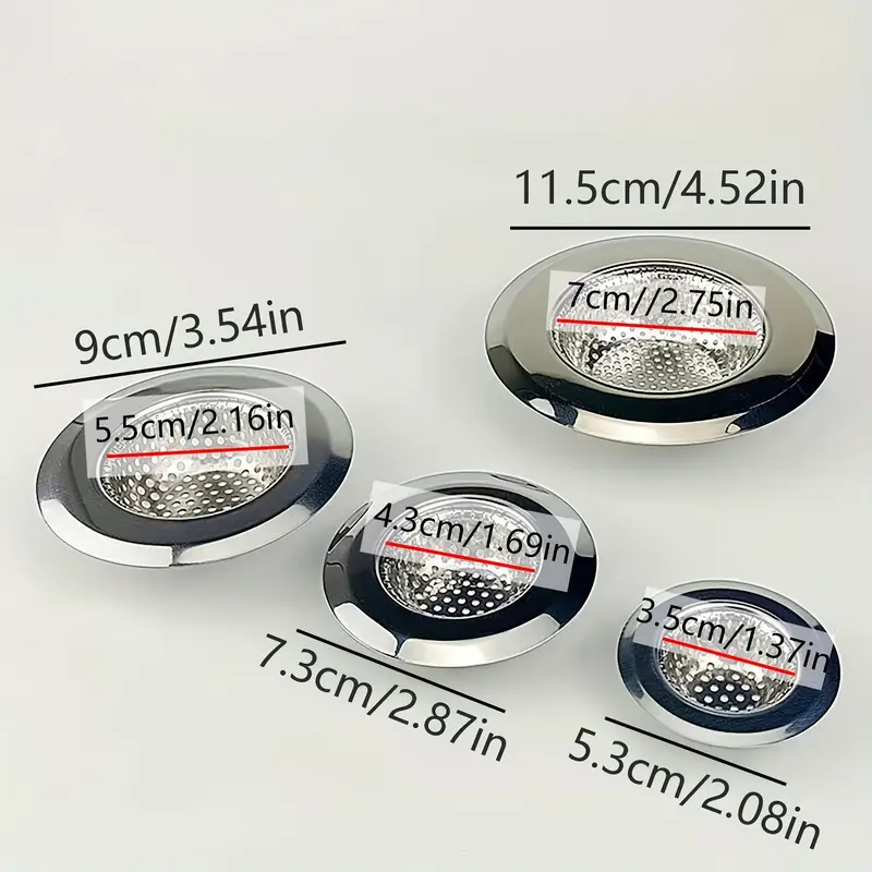 A Stainless Steel Kitchen Sink Strainer, Kitchen Vegetable Basin Drain Strainer, Wide Edge Design Diameter 11.43cm, Suitable for Most Kitchen Sinks [Silver] 3