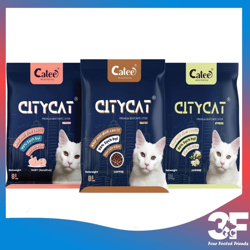 Catee CITYCAT Tải 7 Bao Cát Vệ Sinh Đất Sét Bentonite 4kg 8L Thấm Hút Cao Khóa Ẩm Mùi Hôi Thân Thiện Môi Trường Dễ Xúc