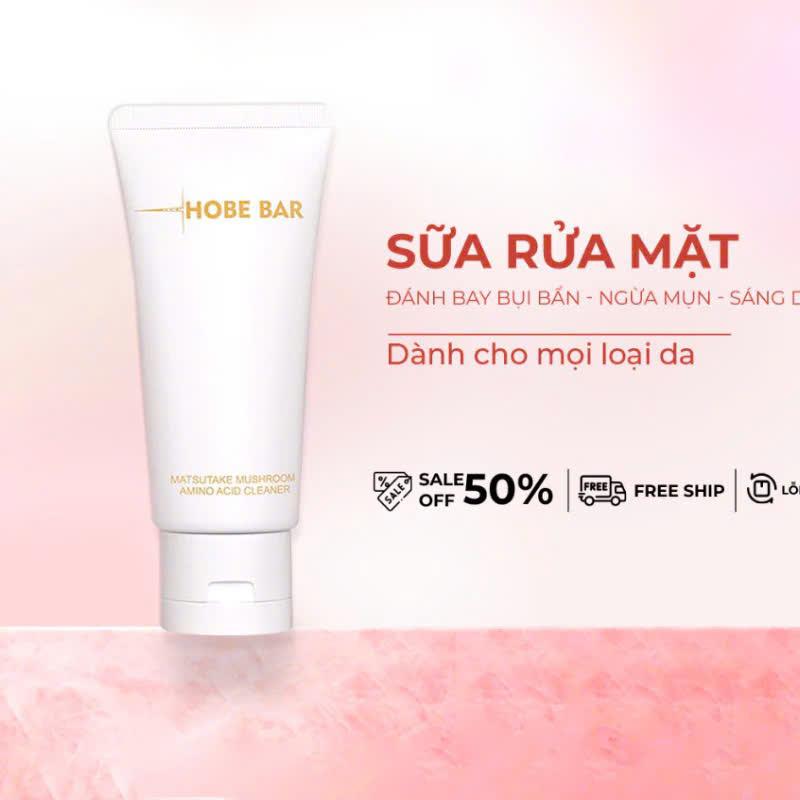 (4 TUÝP) Sữa Rửa Mặt Amino Acid HOBEBAR 50ml - Chăm Sóc Da Mặt, Làm Sạch Sâu, Kiểm Soát Dầu Và Da Nhạy Cảm, Dịu Nhẹ Lành Tính - Skincare sua ruam khô suaruamat su arua midu mỹ phẩm sữa  rửa  mặt  hobe  bar srm hadalabo 5