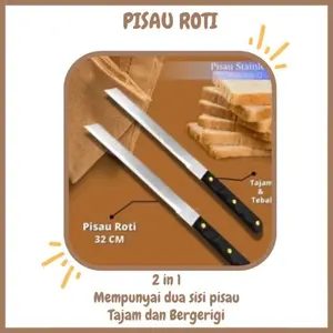 Pisau Roti knife  dua sisi 2 in 1 Gerigi dan tajam