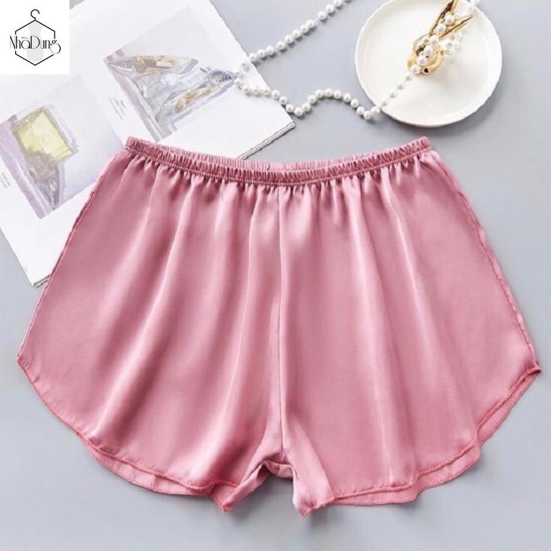 Quần đùi vải lụa mặc nhà siêu mát siêu sexy dưới 80kg Nhã Dung store Nữ Tua Rua Áo