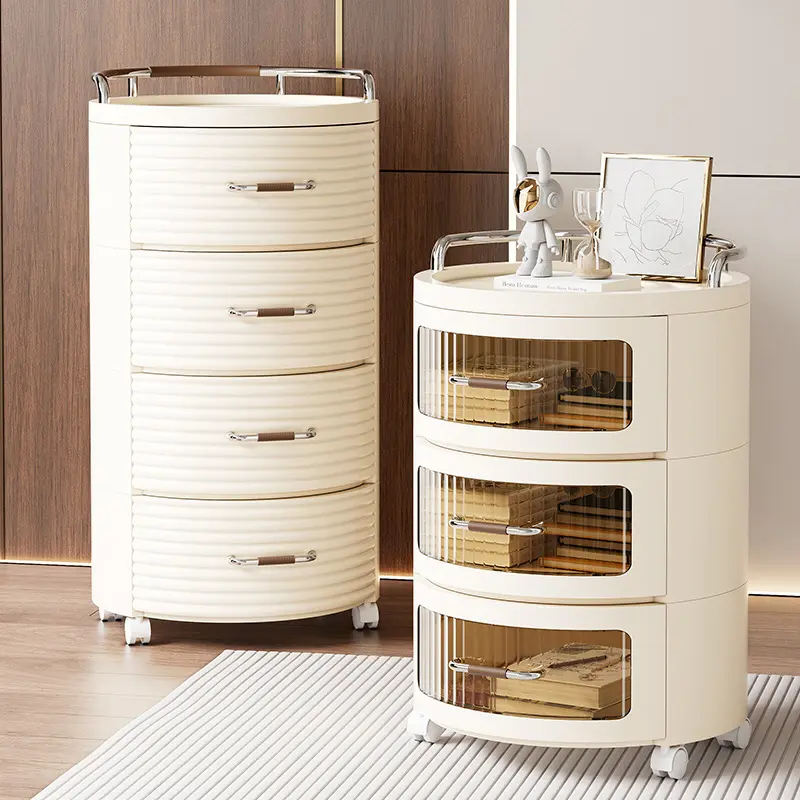 Multi-Functional Drawer Storage Cabinet for Living Room, Movable Multi-Layer Snack Organizer, Bedroom Bedside Storage Cabinet