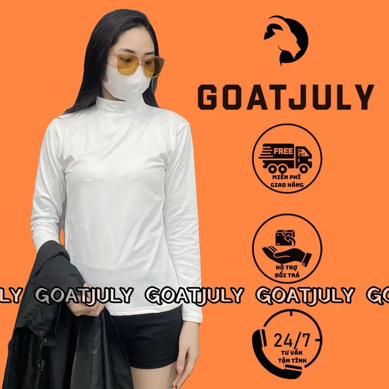 Áo Giữ Nhiệt lót nỉ Nam Nữ "G.O.A.T" | cổ cao, dài tay, mặc ấm áp mùa Đông, co giãn thoải mái 4 chiều. Menswear Nhung 5