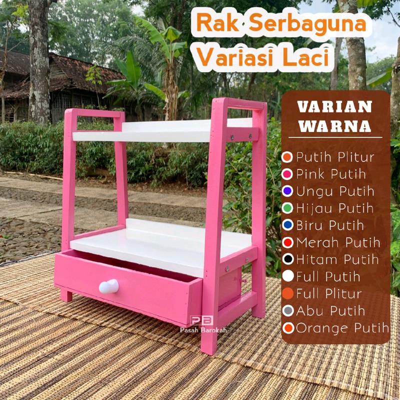 Rak Bumbu Dapur 2 Tingkat variasi Laci WARNA WARNI SERBAGUNA DAN MINIMALIS Dapat disesuaikan Tegak Logam 2 Lapis Kayu 0