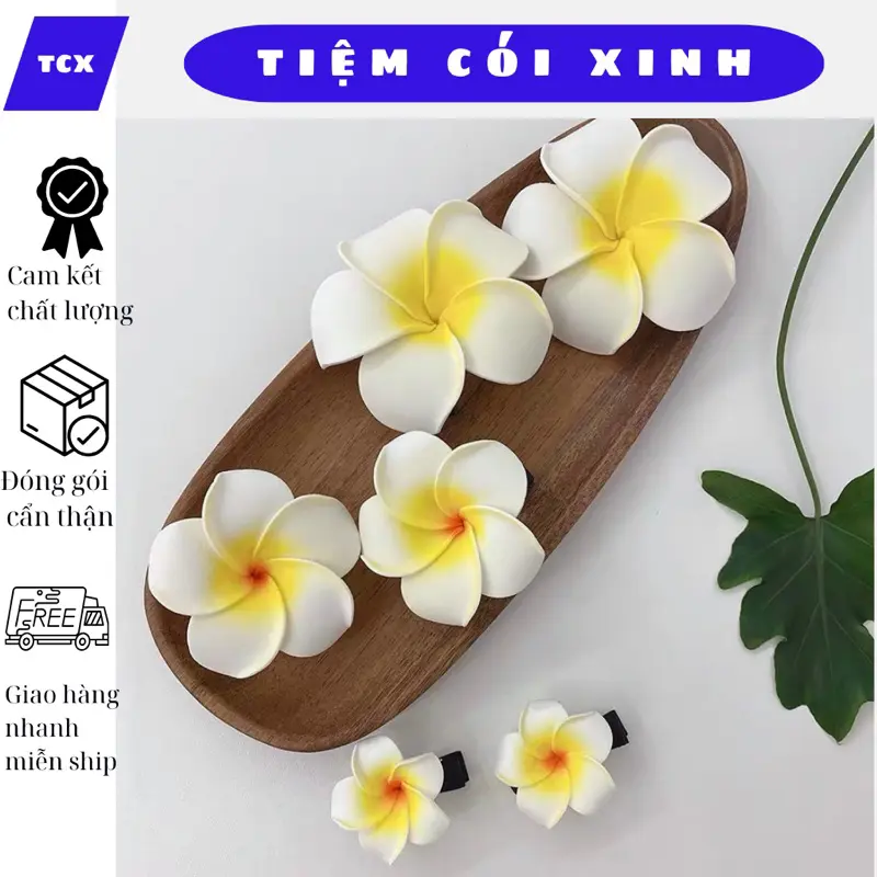 (Giá sỉ) Kẹp tóc hoa sứ đi biển, kẹp tóc hoa đại chụp ảnh đẹp nhiều size