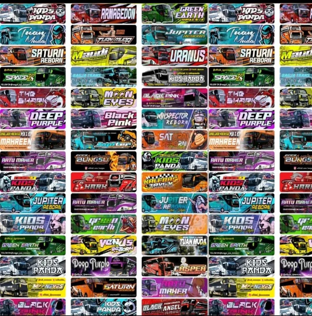 STIKER LOGO BUS 1 LEMBAR ISI 45 KOTAK Kertas - Shop | Tokopedia