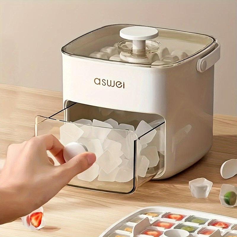 48-grid Ice Cube Maker, 1 Count Double Layer Ice Cube Maker with Bin, Ice Tray for Freezer, Kitchen Utensils & Gadgets, Kitchen Supplies 3