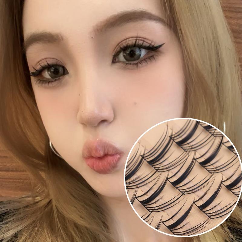 Product Introduction of 10 Rows/box Bunches Segmented Glue-free Eyelashes Individual Eyelash Cluster Natural Eyelash Extension False Lashes Makeup Tool 23
