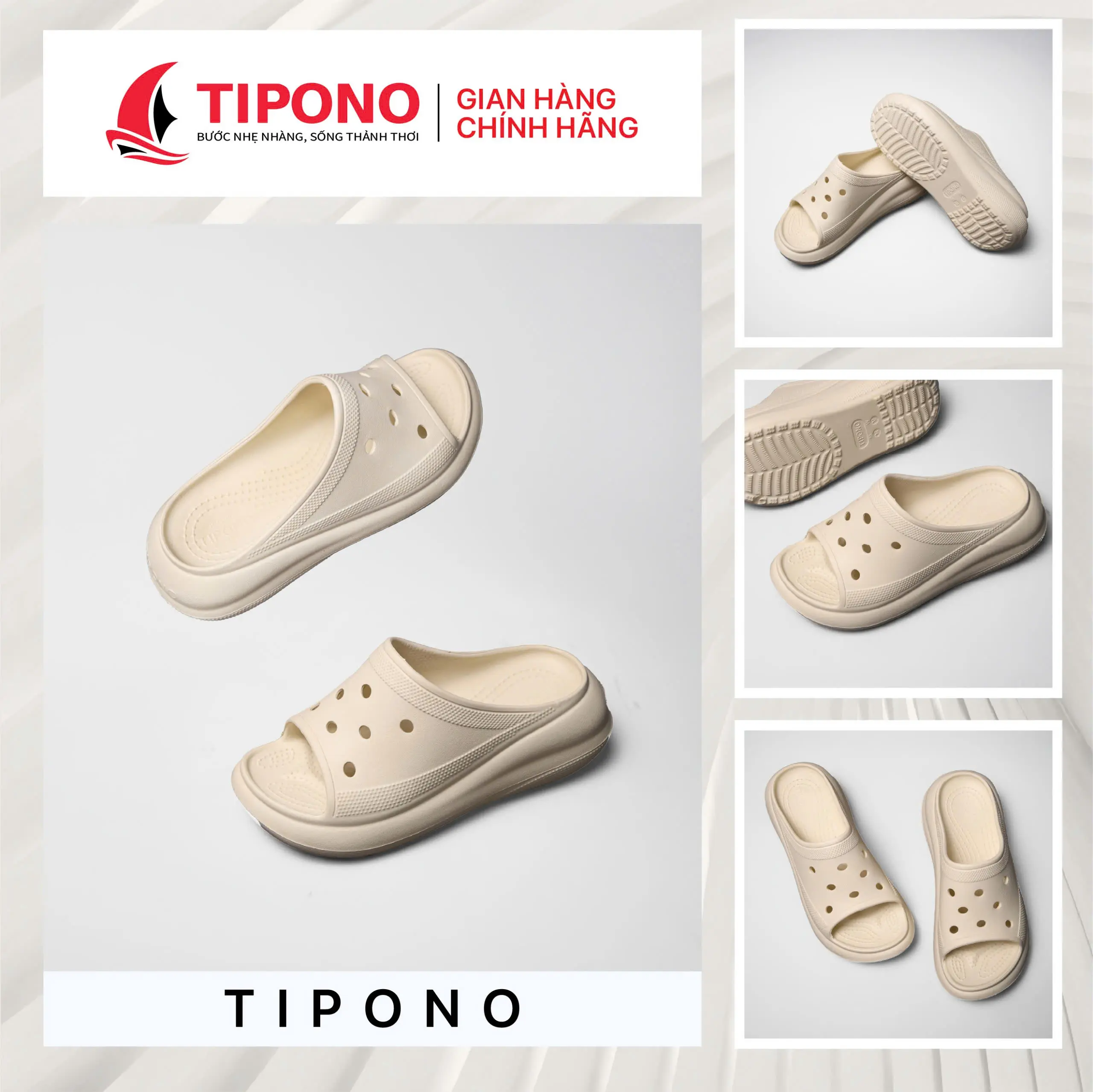 (CHƯA KÈM CHARM) Dép Sandal Nữ TIPONO dép đế cao 7 phân dépcharm EVA Mềm Nhẹ Trống Chơn Trượt LM20 động  shoes