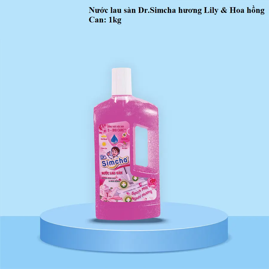 Nước lau sàn Dr.Simcha hương lily - hoa hồng 1kg