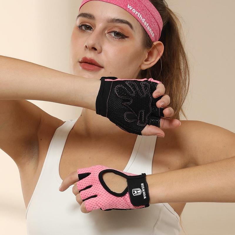 Unisex's Solid Color Half Finger Sports Gloves, Breathable Non-slip Gym Gloves, Sports Gloves for Gym Workout, Fitness Accessories 0