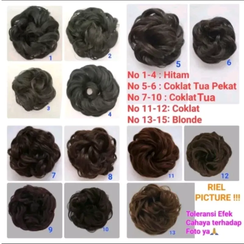 IKAT RAMBUT WIG KARET RAMBUT PALSU KONDE CEPOL RAMBUT BERVOLUME UNTUK PESTA TIDAK MENGKILAP SANGGUL INSTAN 1