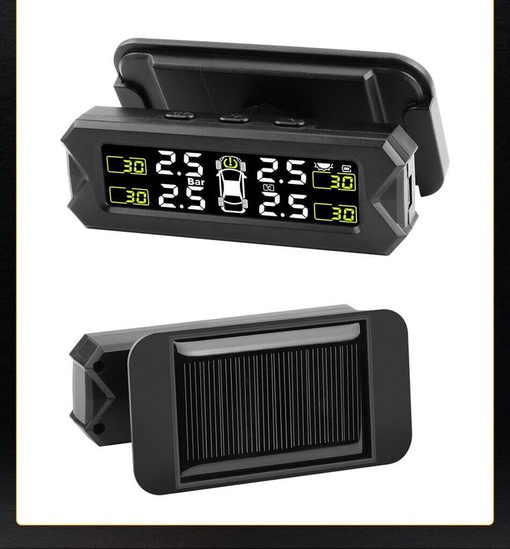 Product Introduction of 【SKIT】Car TPMS Tire Pressure Monitoring System And Time Display w/ Mounting Bracket, TPMS External Sensor, TPMS Internal Sensor, English Voice/Beep Alert,  TPMS Tyre Pressure Monitoring System, TPMS For Car Solar, Tire Pressure Gauge, Tire Pressure Sensor 12