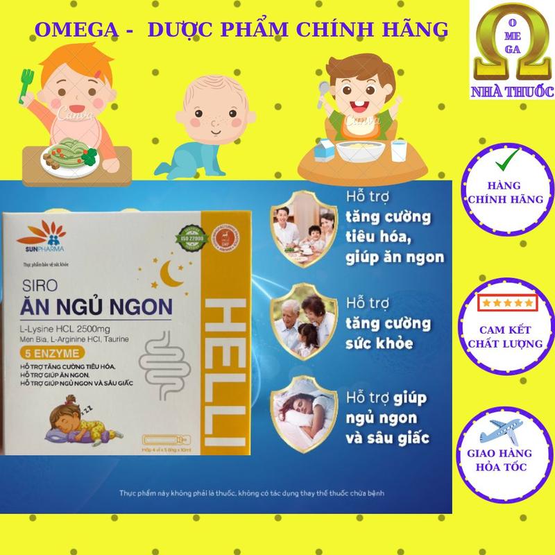 Siro Ăn Ngủ Ngon HELLI Cho Bé [Hộp 20 ống] - Giúp Bé Ăn Ngon Miệng, Ngủ Sâu Giấc (Hộp 20 ống) 1