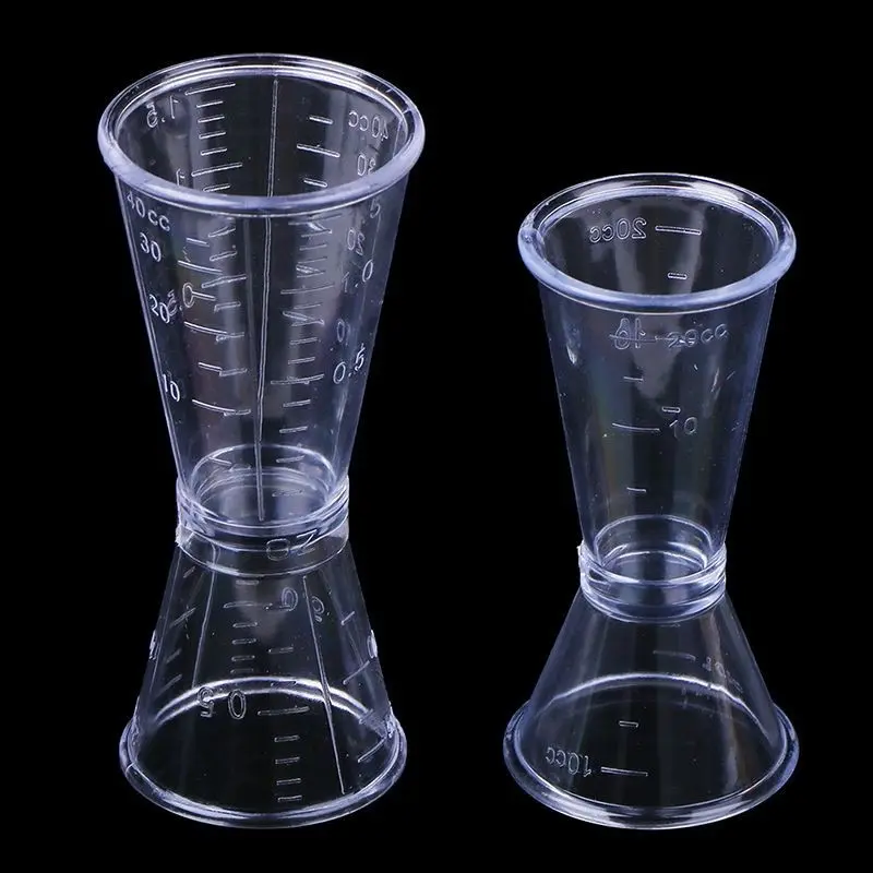Jigger Acrylic Plastik 10/20ml 20/40ml Gelas Ukur Measuring Cup 10/20cc 20/40cc Plastic
