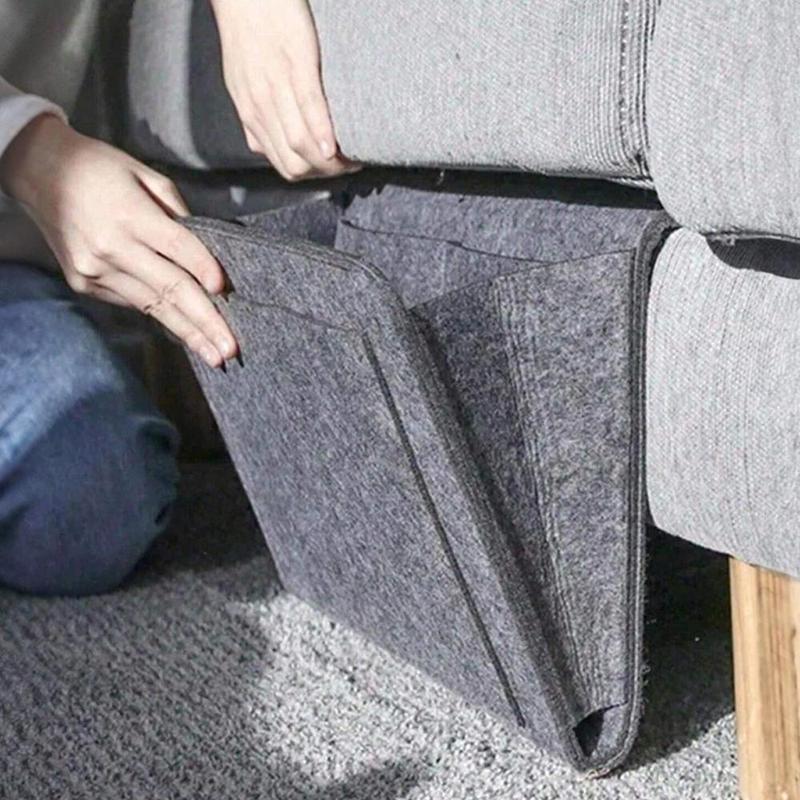 Bedside Storage Bag, 1 Count Non-punching Collapsible Bed Head Storage Bag, Desk Cabinet Hanging Storage Bag, Home Organizer 6