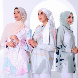 Bella Blouse Casual Solid Color Full Sleeve Satin Baju Wanita B1