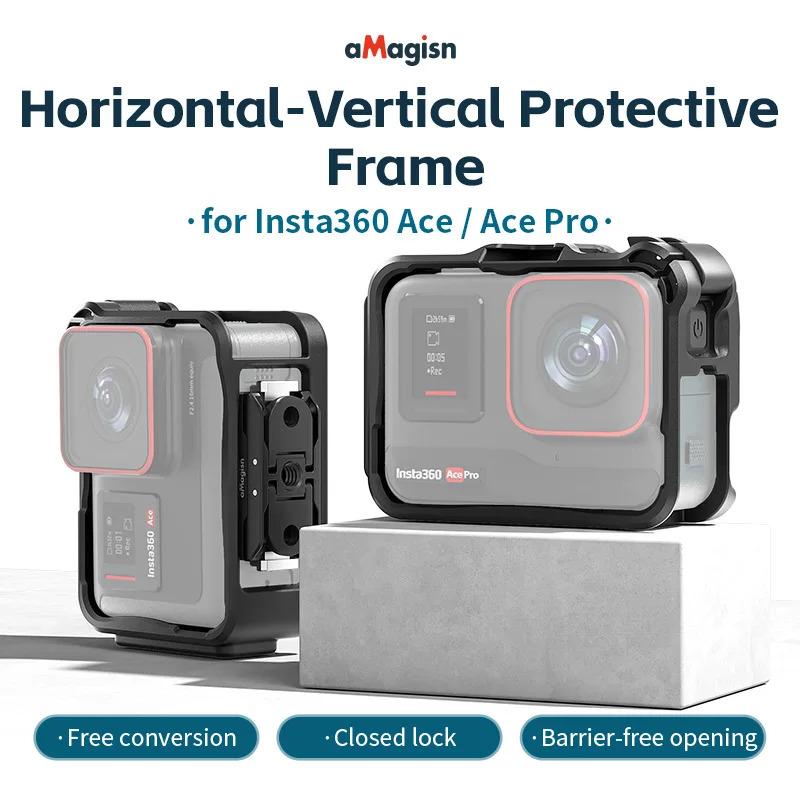 Khung Bảo Vệ Ngang-Xiên, Chất Liệu Nhựa ABS, Phụ Kiện Máy Ảnh Thể Thao, Cho Insta360 Ace Pro2 / Pro, 1 Cái