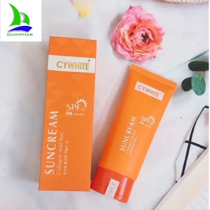 Kem chống nắng nâng tông Cywhite suncream collagen sun spf50  100ml