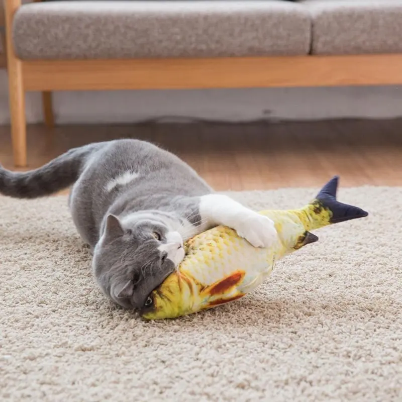 Mainan Kucing/Ikan Mewah/Boneka Ikan Catnip Bergerak Simulasi/Mainan Kucing USB Elektrik 7