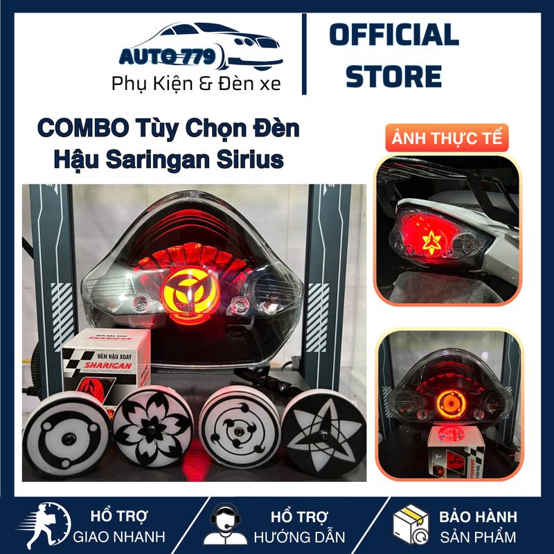 Combo Phụ Kiện Tùy Chọn Đèn Hậu Sirrius Mica Khói , Led Xoay Saringan ( ĐỔI ĐIỆN BÌNH TRƯỚC KHI LẮP ĐẶT )