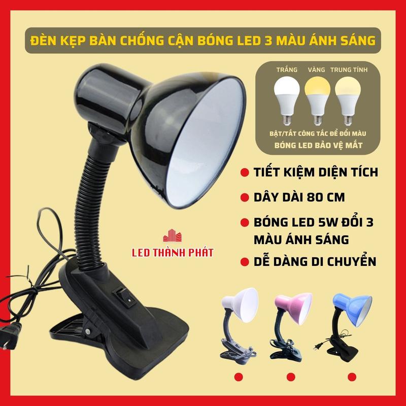 Đèn KẸP BÀN chống cận SV01 nhỏ gọn cho bàn gấp kèm bóng LED 5W tiết kiệm điện năng, bảo vệ thị lực