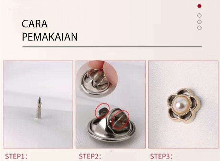 SIGVARDSTORE - Bros Pin Fashion Mini Baju 10Pcs Aksesoris wanita Hijab Jilbab Dagu Terbaru  BRS01 Bross Klip Manik Asesoris Clips