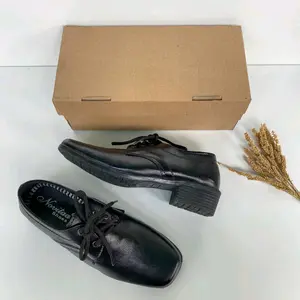 Sepatu Pantofel Tali Wanita-Sepatu Sekolah-Sepatu Paskibra Hitam Hak Pendek (1-3 cm)