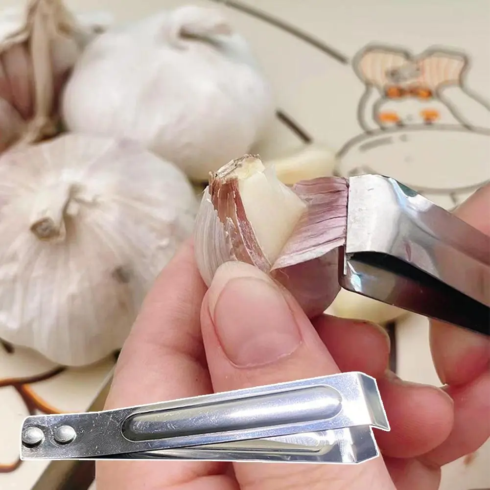 Stainless Steel Garlic Peeler Quickly Garlic Peeling Plucking Pig Hair Tweezers Accessories P1X3