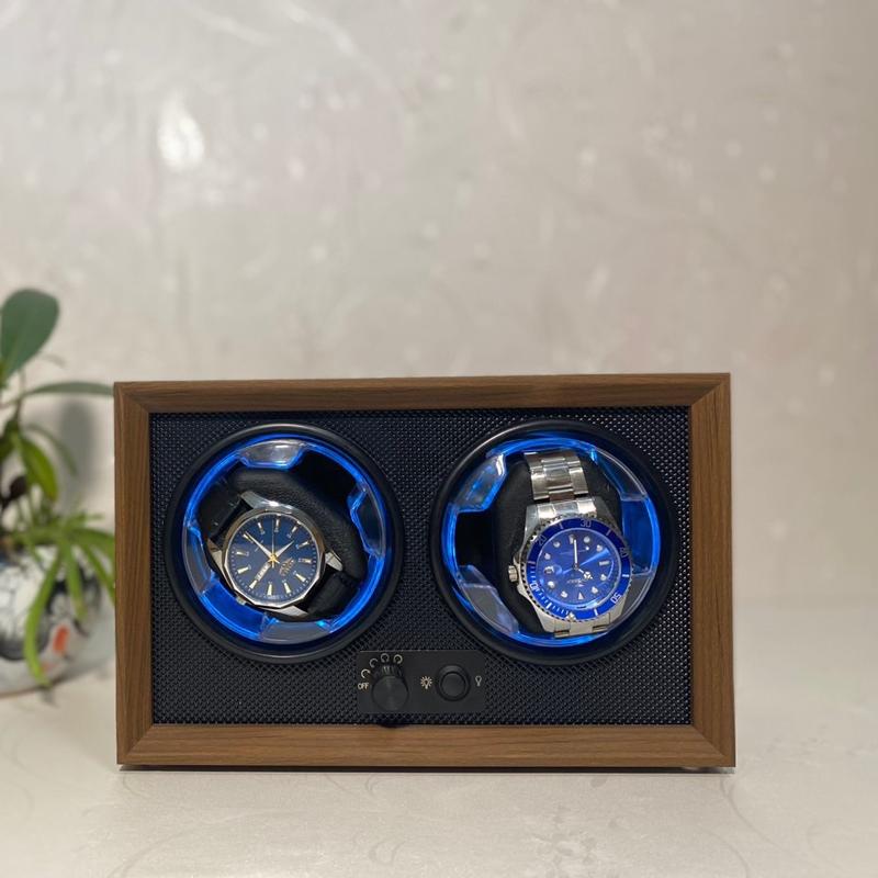 [TẶNG KÈM CỦ SẠC] Hộp xoay tích cót đồng hồ bằng gỗ - 4 chế độ xoay - có đèn led - có nắp kính hoặc không nắp Decor Phòng - Trang Trí Nhà - Phòng Khách - Không Treo Tường