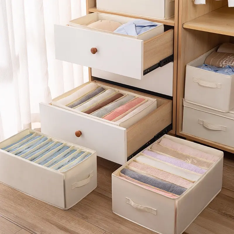 Hộp Vải Đựng Quần Áo - Hộp Đựng Chia Ngăn Sắp Xếp Tủ Quần Áo Vải Không Dệt Cao Cấp 5