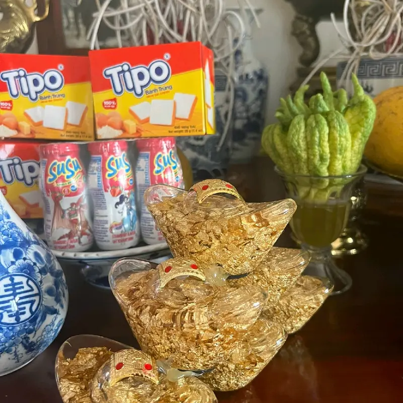 Thỏi vàng thần tài , hút tài, hút lộc . Có thể xếp bày dạng tháp. 6
