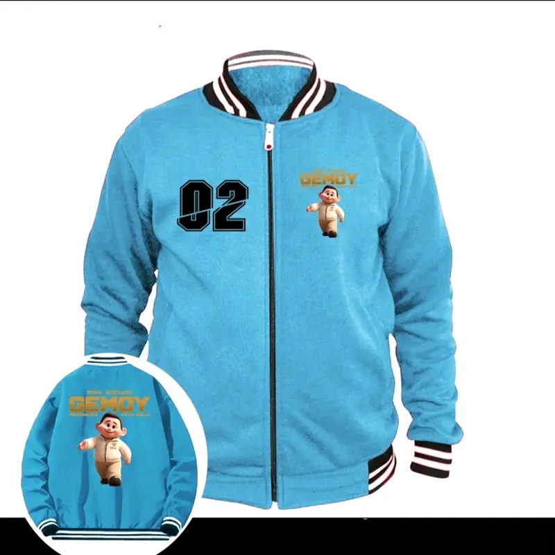 JAKET BOMBER VARSITY GEMOY Gambar Depan Belakang 2