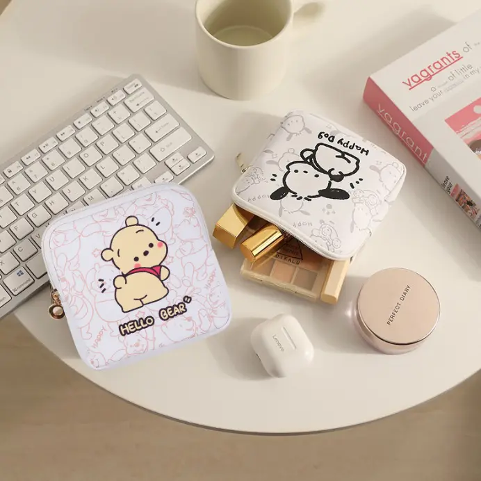 BISA COD D6307 Dompet Pouch Makeup Estetik / Pouch Penyimpanan  Multifungsi Kanvas 2