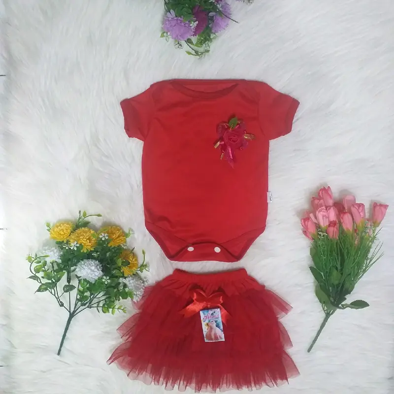 setelan jumpsuit dan rok tutu anak perempuan Lengan panjang 5