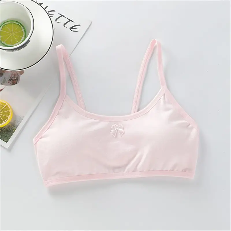 Áo Vest Bông, Cho Bé Gái Tuổi Teen, Áo Ngực Trong Thời Kỳ Phát Triển, Thoải Mái Và Thoáng Khí, Thích Hợp Cho Thể Thao, Thân Thiện Với Làn Da, Đồ Lót 1