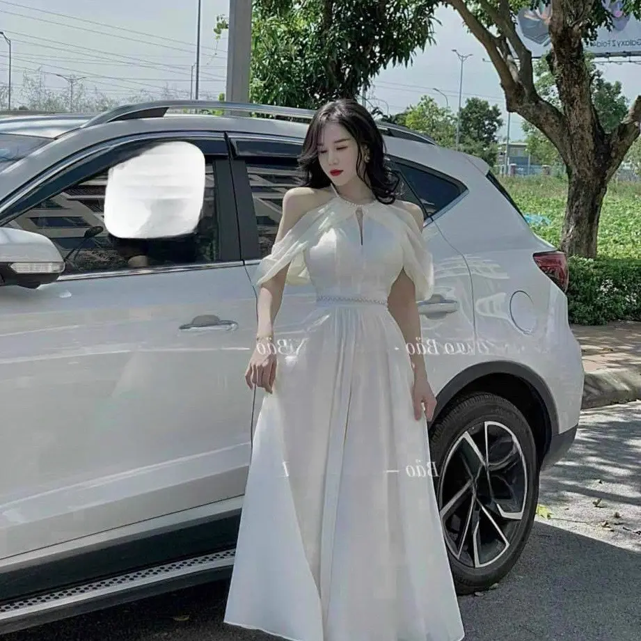 ĐẦM VOAN CHINGFON PHỐI DÂY CƯỜM CỔ, DÂY CƯỜM EO Nữ