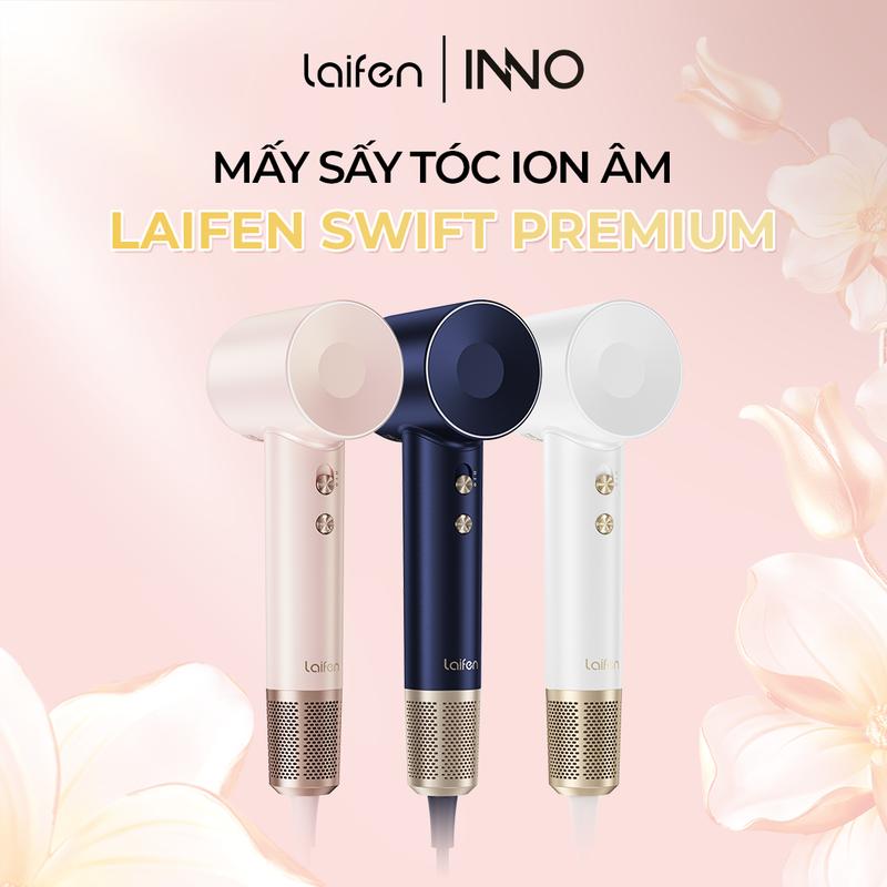   Laifen Swift Premium  Máy sấy tóc ion âm tốc độ cao điều khiển nhiệt độ thông minh | Hàng chính hãng - Bảo hành 2 năm | Quà tặng kèm: 2 đầu sấy 1 túi du lịch 