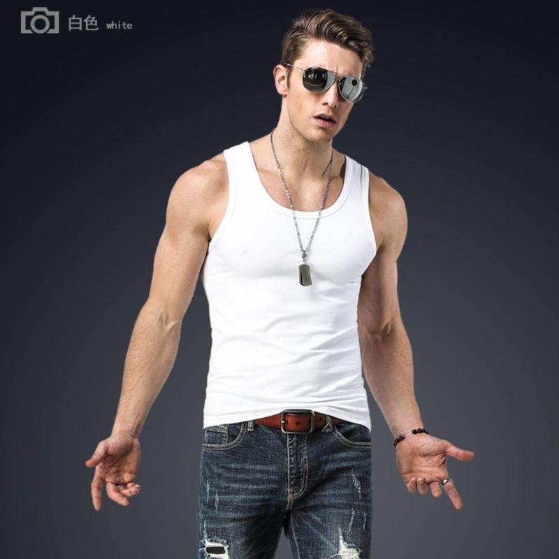Product Introduction of 2025] Men's Vest Pure Cotton Breathable Sports Summer Slim Fit Sleeveless Solid Color Fashion Tank Top for Men 2