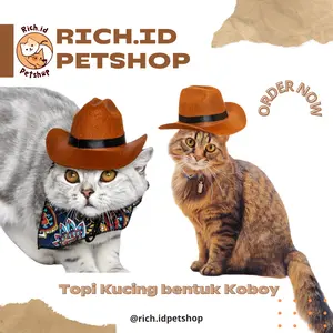 Topi Kucing / Kelinci Bentuk Koboy