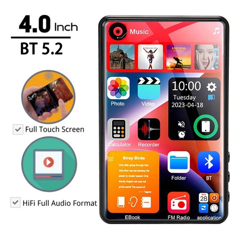 Máy nghe nhạc MP4 màn hình cảm ứng Yophoon 4 inch, 4 inch X20-New UI, RAM 16GB, BT 5.0, với loa, video 1080P, sách điện tử, máy nghe nhạc FM MP3, hỗ trợ bộ nhớ 16G-256G
