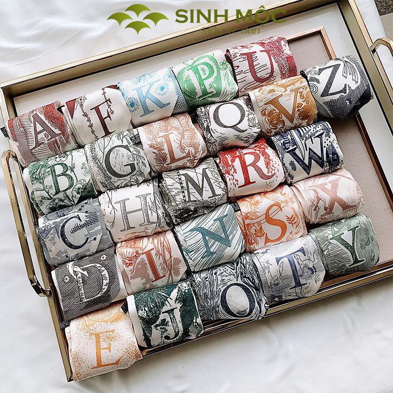  Khăn quấn túi xách Khăn buộc túi khăn quấn túi khăn lụa buộc túi khăn in chữ cái Sinh Mộc - M4003 