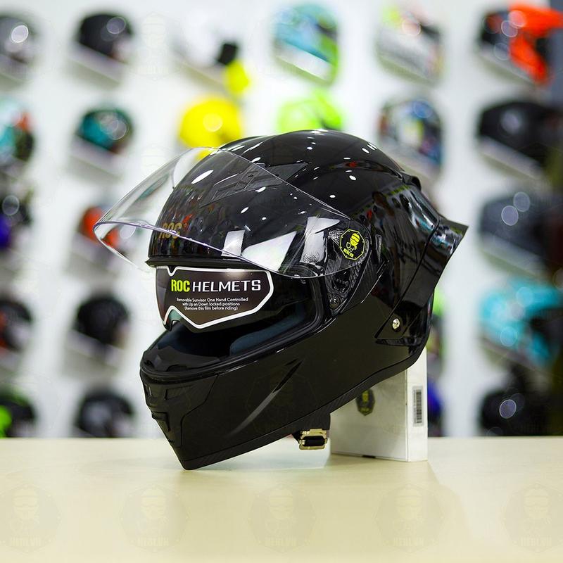 Mũ (Nón) bảo hiểm Fullface Roc 03 2 Kính (Tặng BALO Đựng Nón). Helmet Nón Bảo Hiểm